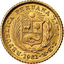 Münze, Peru, 1/5 Libra, Pound, 1961, Lima, UNZ, Gold, KM:210