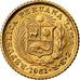 Münze, Peru, 1/5 Libra, Pound, 1961, Lima, UNZ, Gold, KM:210