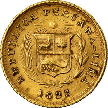 Münze, Peru, 1/5 Libra, Pound, 1923, Lima, VZ, Gold, KM:210