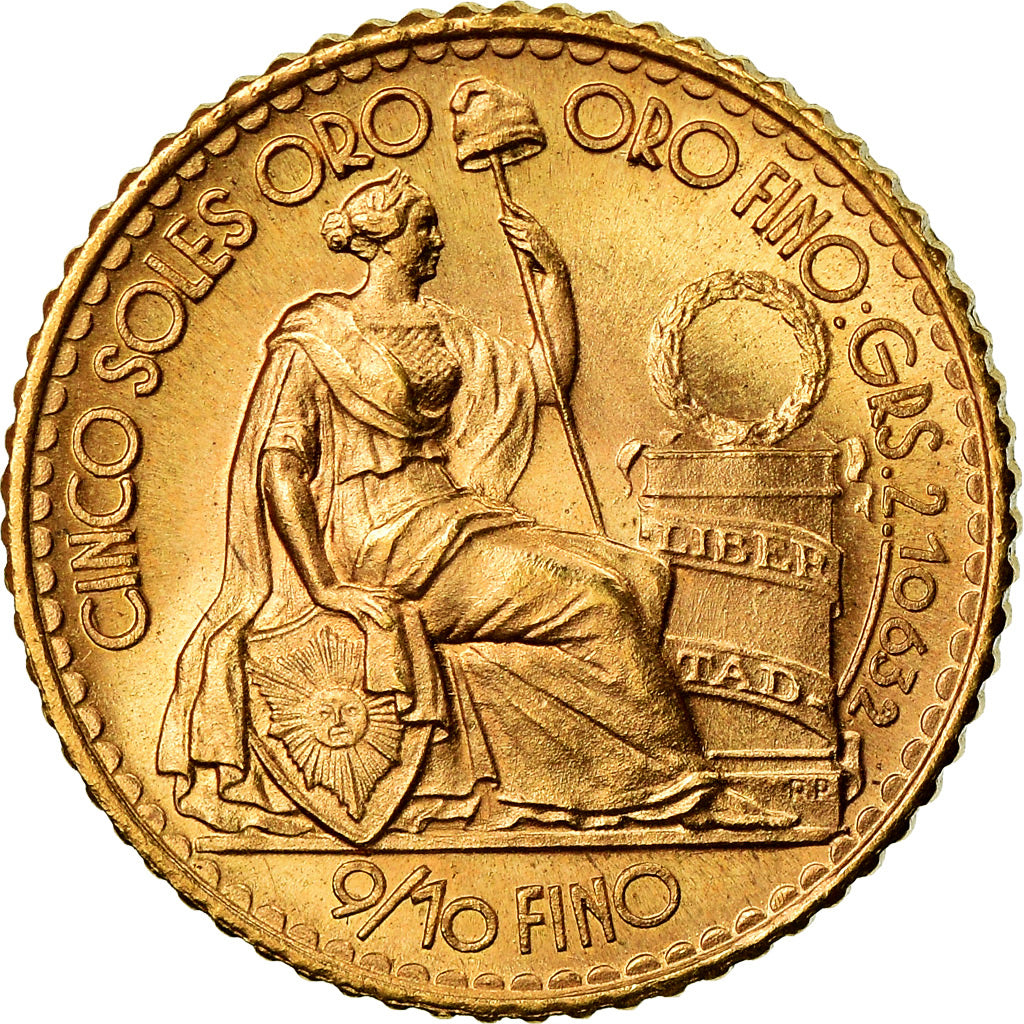 Münze, Peru, 5 Soles, 1963, Lima, UNZ, Gold, KM:235