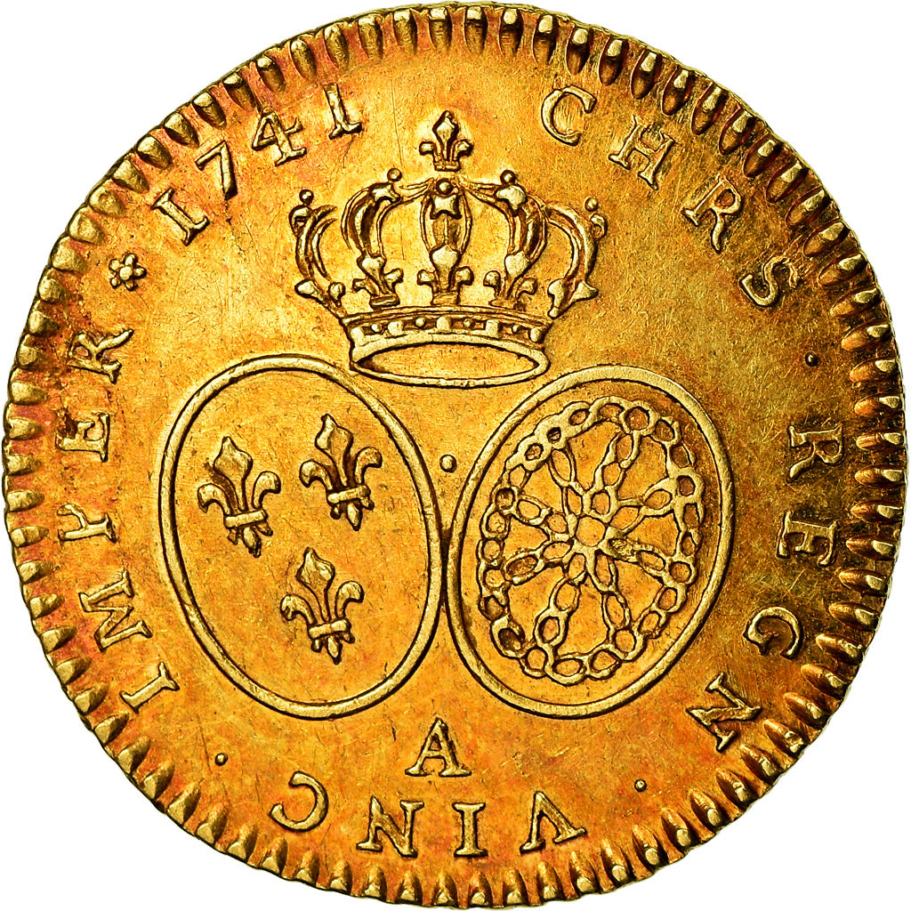 Coin, France, Louis XV, 1/2 Louis d'or au bandeau, 1741, Paris, MS