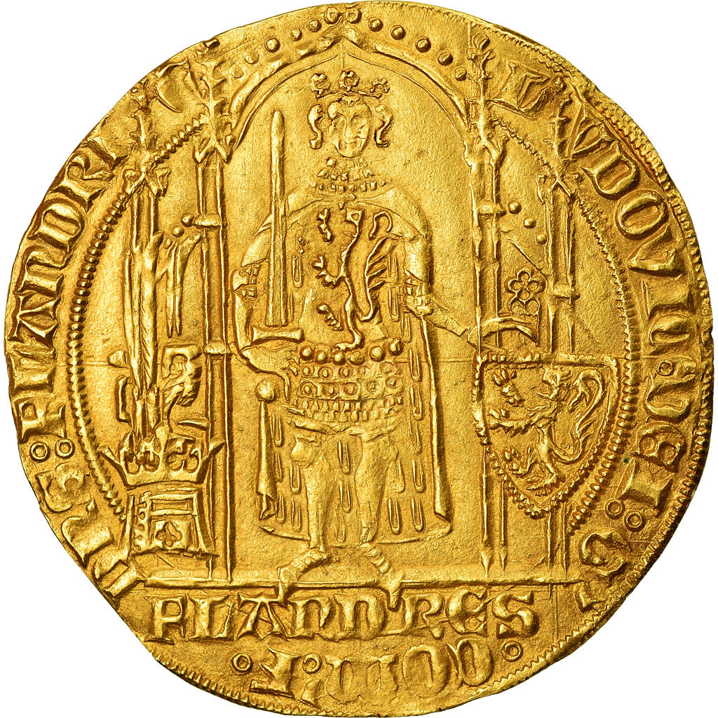 Monnaie, Belgique, Louis II de Mâle, Franc à pied, Gand, SPL, Or, Delmonte:464