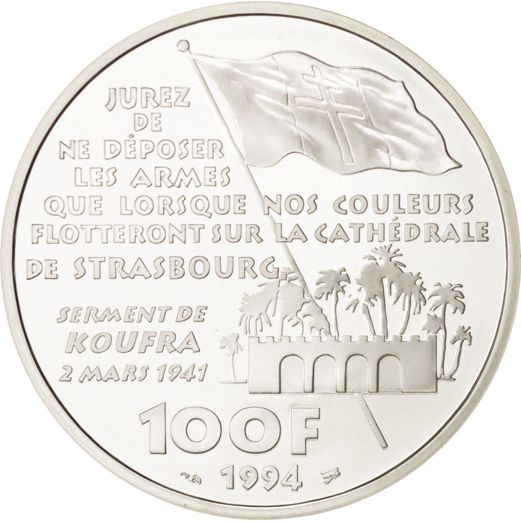 France, Hauteclocque, 100 Francs, 1994, Silver, KM:1039