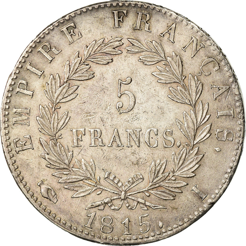 Coin, France, Napoléon I, 5 Francs, 1815, Limoges, Fautée, AU(55-58), Silver