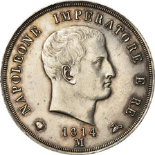 Munten, Italiaanse staten, KINGDOM OF NAPOLEON, Napoleon I, 5 Lire, 1814, Milan