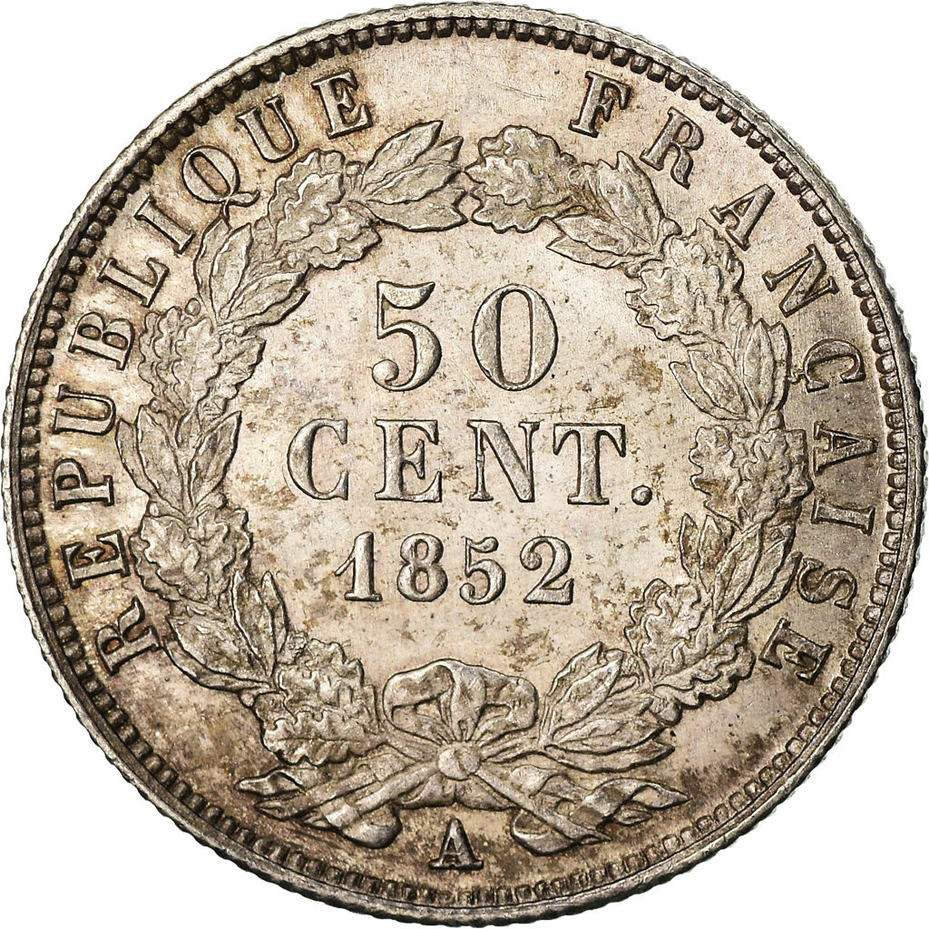 Coin, France, Napoléon III, 50 Centimes, 1852, Paris, MS(63), Silver, KM:793