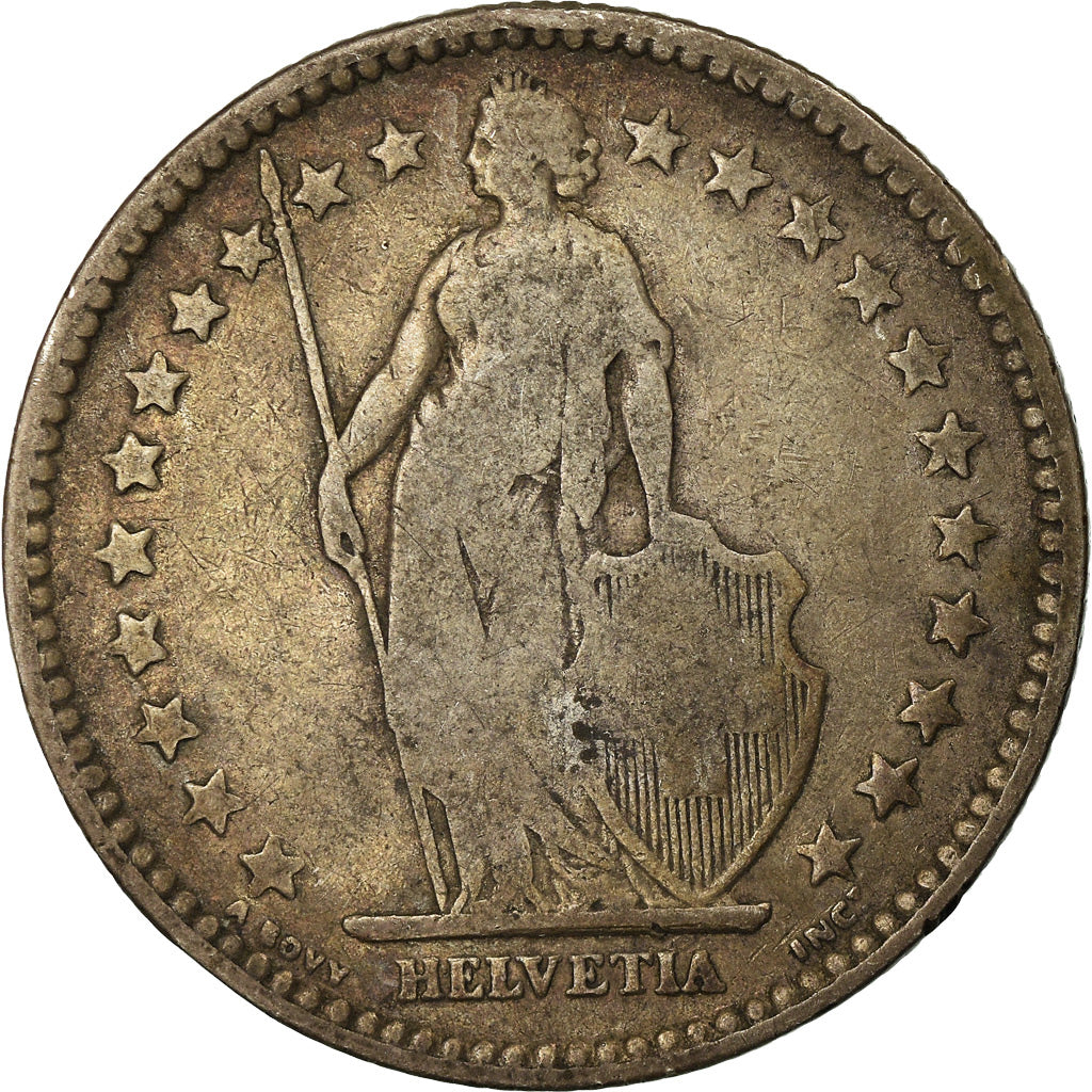 Münze, Schweiz, 2 Francs, 1886, Bern, S, Silber, KM:21