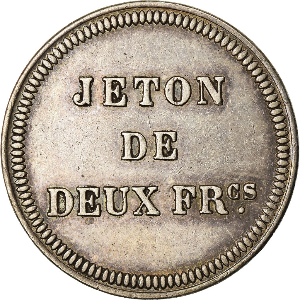 Mónaco, Token, Casino, Deux Francs, Cercle, AU(55-58), Prata