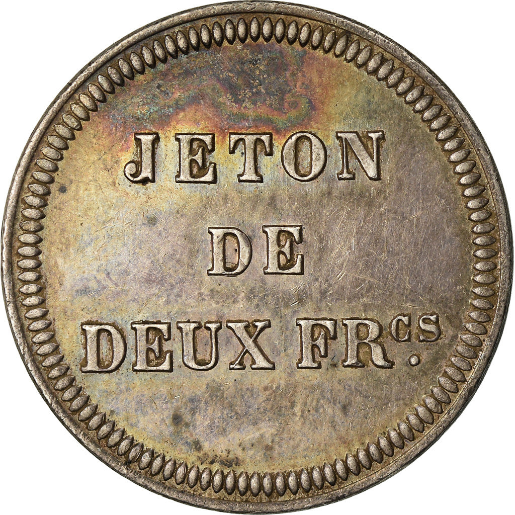 Monaco, Jeton, Casino, Deux Francs, Cercle, TTB+, Argent
