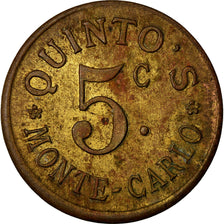 Moeda, Mónaco, Quinto's - Monte-Carlo, 5 Centimes, EF(40-45), Latão