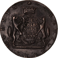 Monnaie, RUSSIA-SIBERIA, Catherine II, 10 Kopecks, 1777, TTB, Cuivre, KM:6