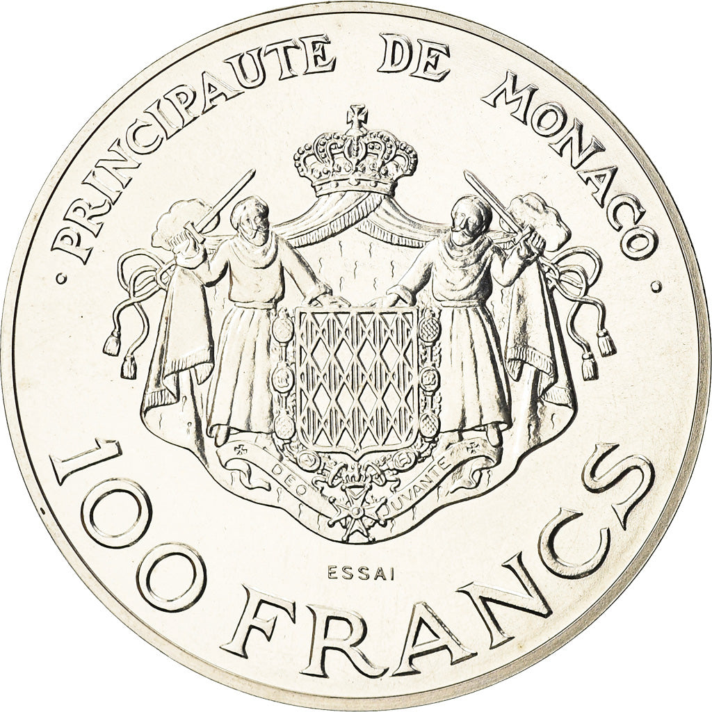 Coin, Monaco, Rainier III et Albert, 100 Francs, 1982, ESSAI, MS(63), Silver
