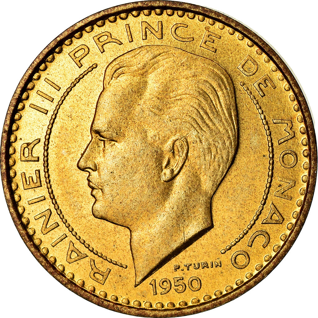 Coin, Monaco, Rainier III, 10 Francs, 1950, Paris, ESSAI, AU(55-58)