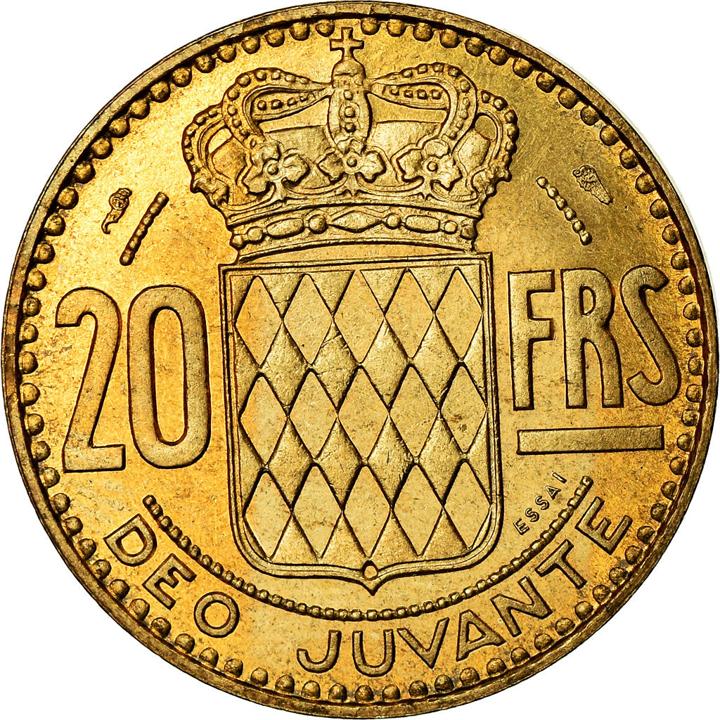 Coin, Monaco, Rainier III, 20 Francs, 1950, ESSAI, AU(55-58), Cupro-Aluminium