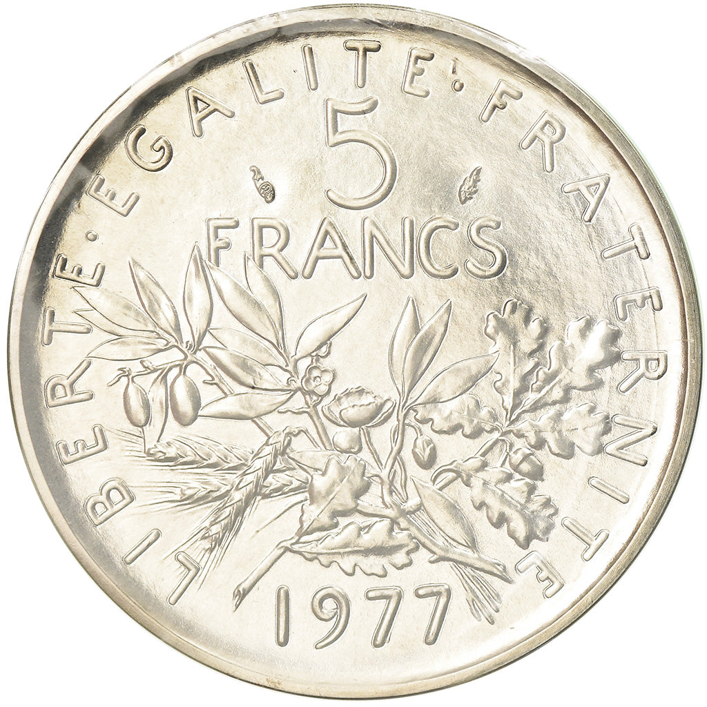 Coin, France, Semeuse, 5 Francs, 1977, Piéfort, MS(65-70), Silver, KM:P585