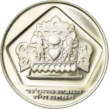 Coin, Israel, 10 Lirot, 1975, Jerusalem, MS(63), Silver, KM:84.1