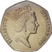 Gibraltar, Elizabeth II, 50 Pence, 1989, Copper-nickel, KM:17