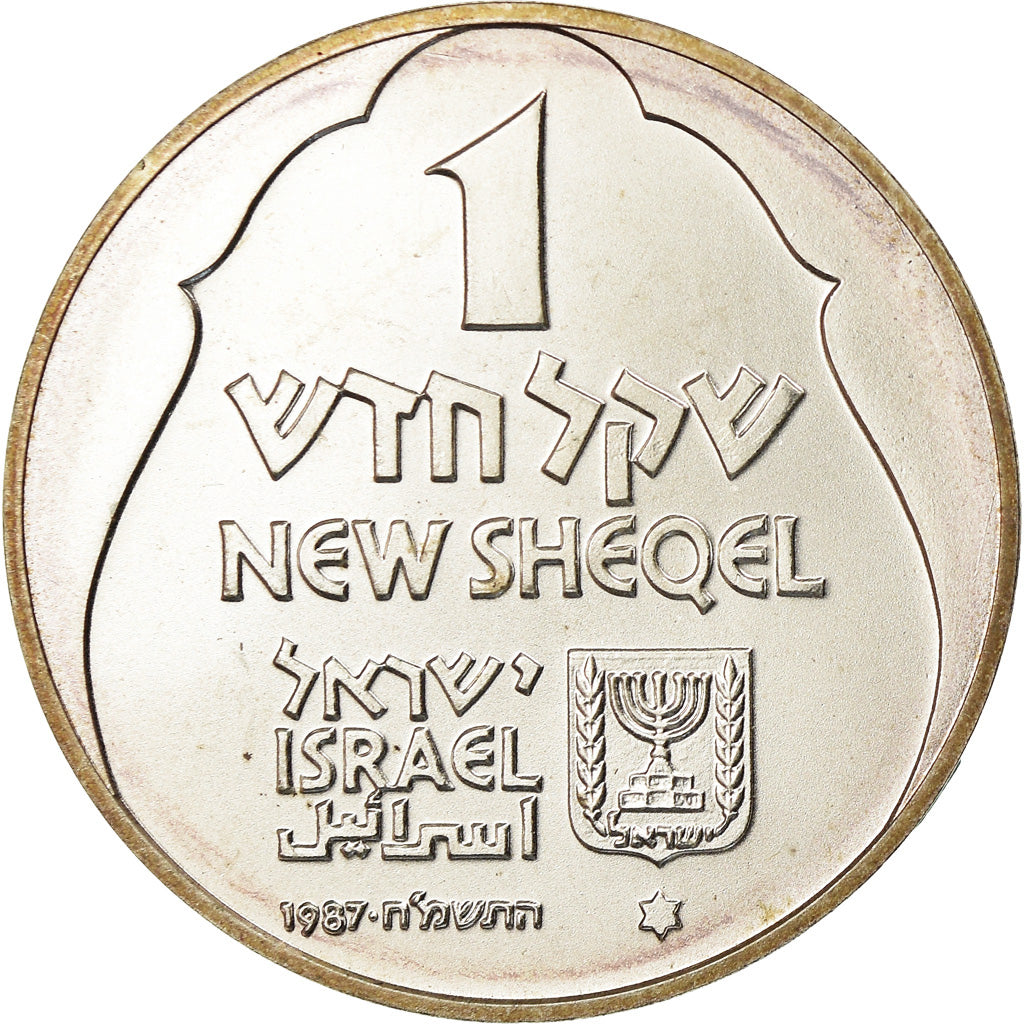 Coin, Israel, New Sheqel, 1987, Stuttgart, AU(55-58), Silver, KM:183