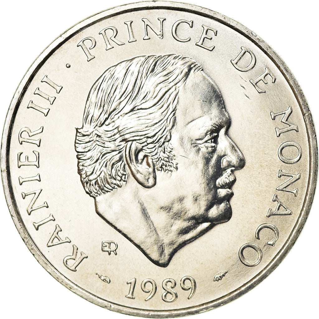 Coin, Monaco, Rainier III, 100 Francs, 1989, MS(63), Silver, KM:164