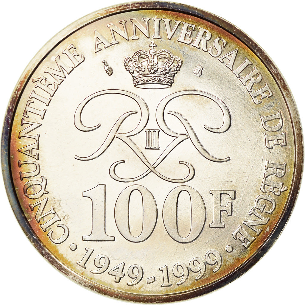 Coin, Monaco, Rainier III, 100 Francs, 1999, Paris, AU(55-58), Silver, KM:175