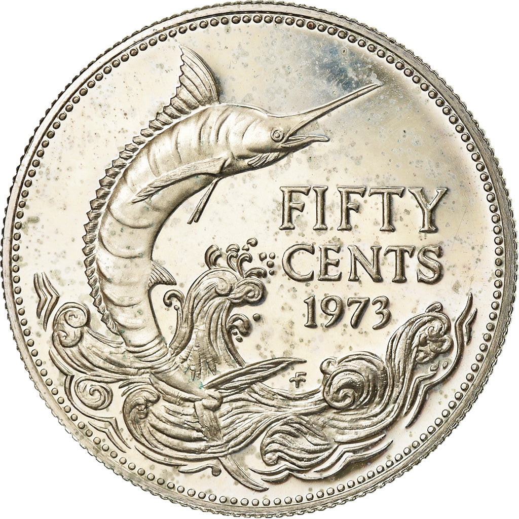 Monnaie, Bahamas, Elizabeth II, 50 Cents, 1973, Franklin Mint, U.S.A., SUP