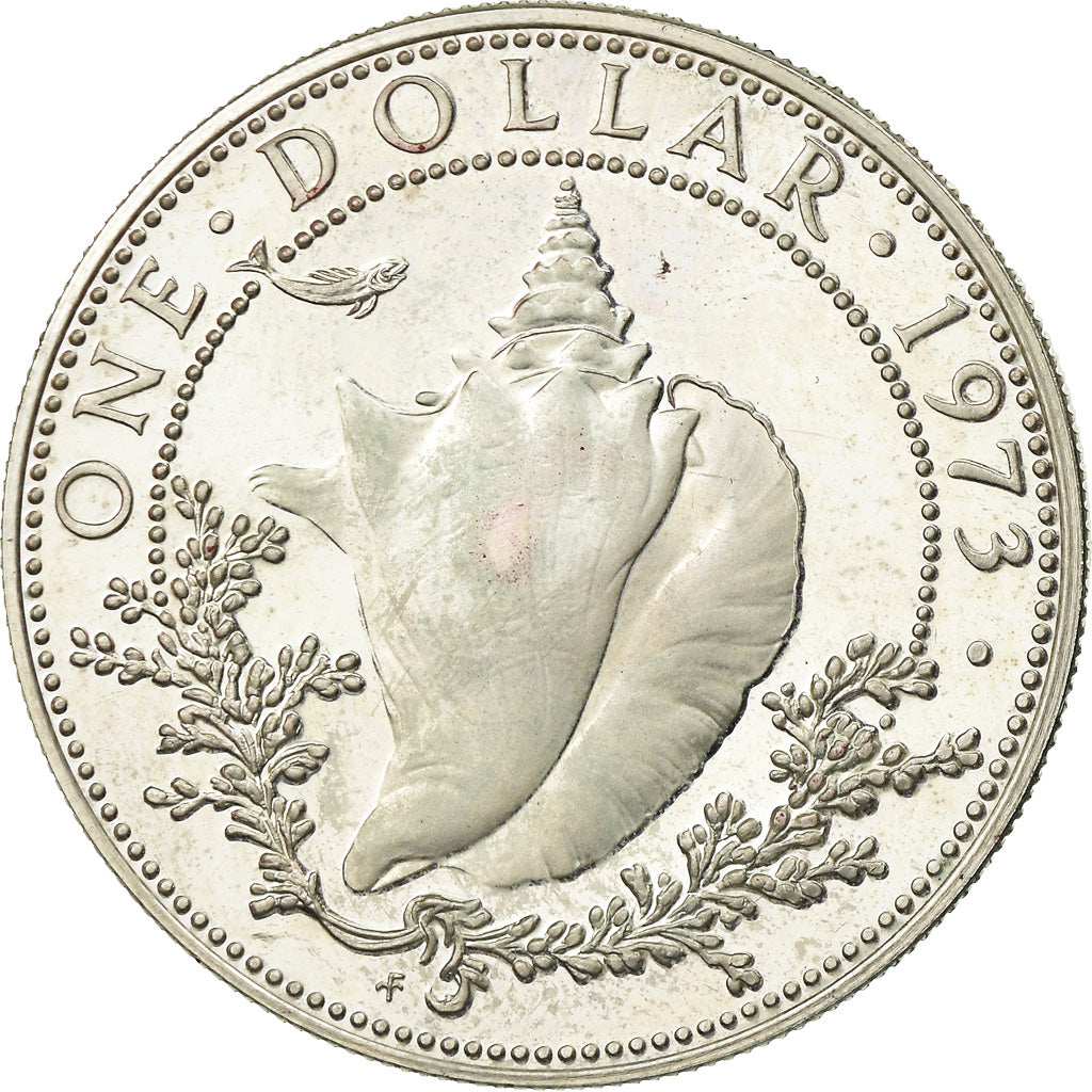 Coin, Bahamas, Elizabeth II, Dollar, 1973, Franklin Mint, U.S.A., AU(55-58)