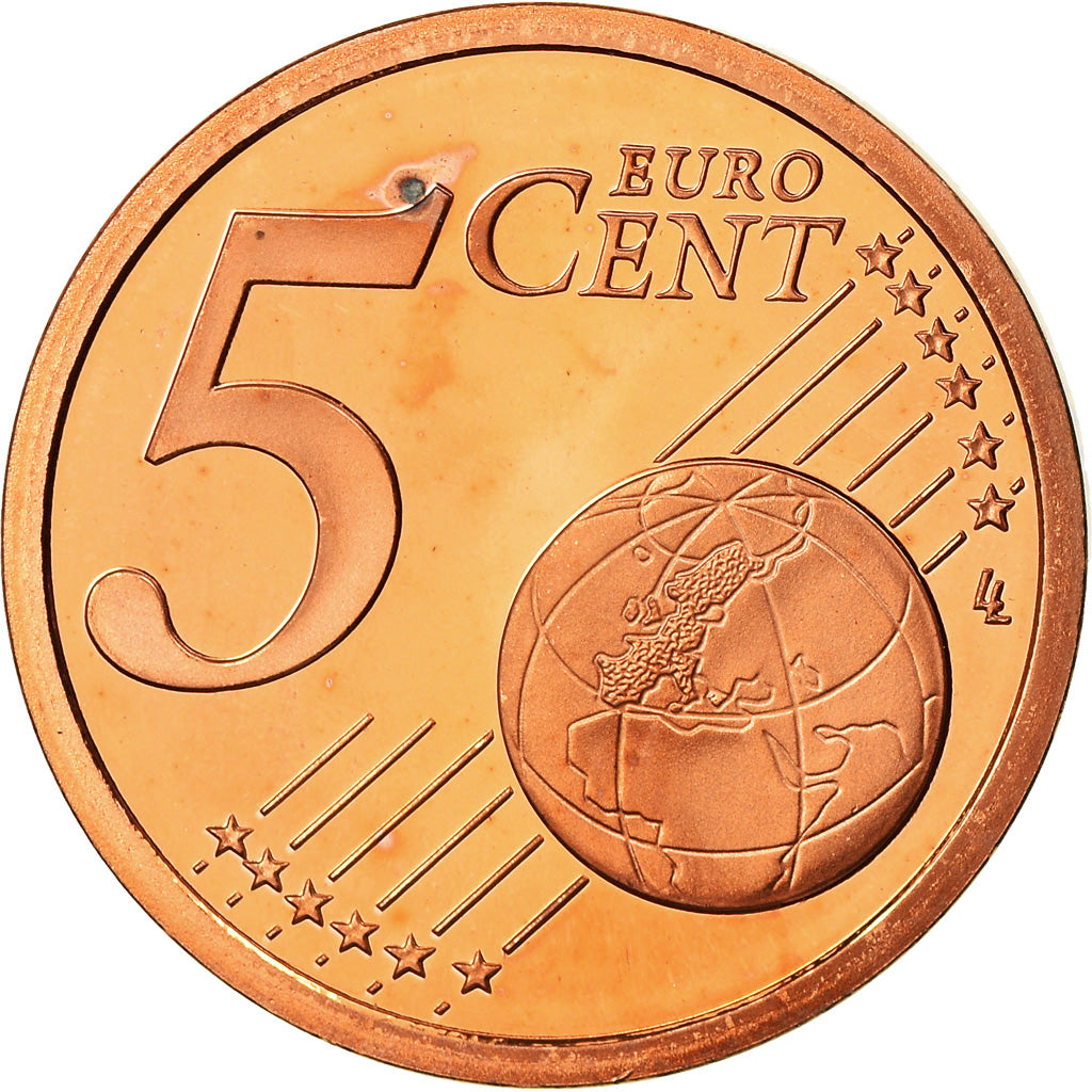 Monaco, 5 Euro Cent, 2001, Proof, MS(65-70), Copper Plated Steel, KM:169