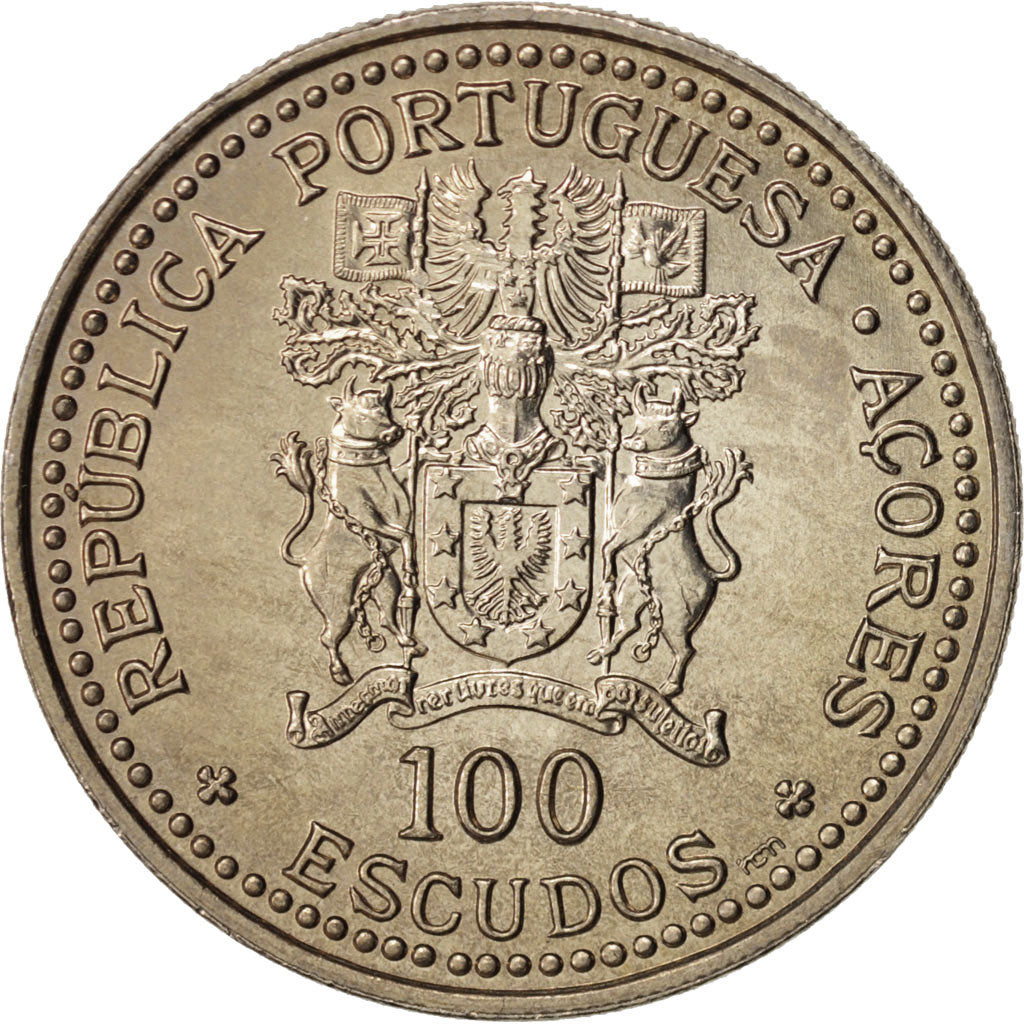 Azores, 100 Escudos, 1986, Copper-nickel, KM:45