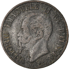 Moeda, Itália, Vittorio Emanuele II, Centesimo, 1861, Milan, VF(20-25), Cobre