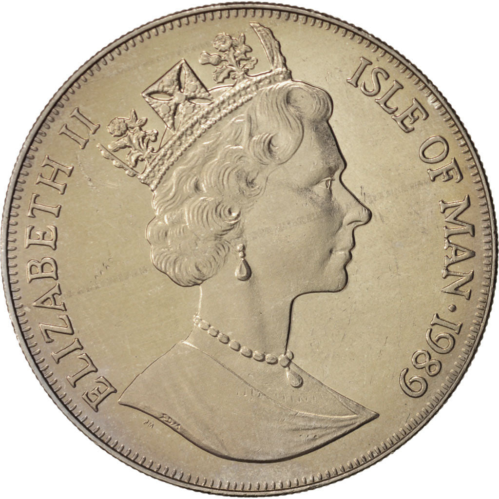 Isle of Man, H.M.S. Bounty, Crown, 1989, Copper-nickel, KM:241