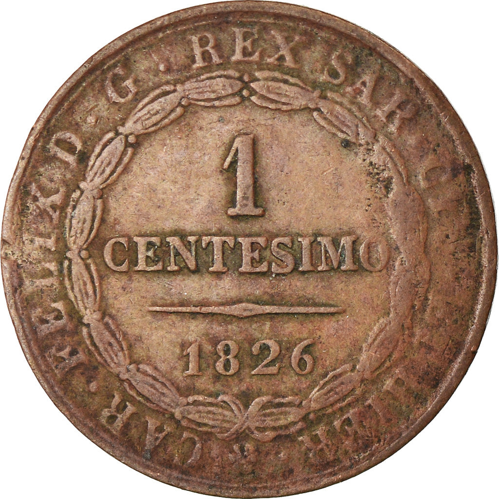 Coin, ITALIAN STATES, SARDINIA, Carlo Felice, Centesimo, 1826, Torino