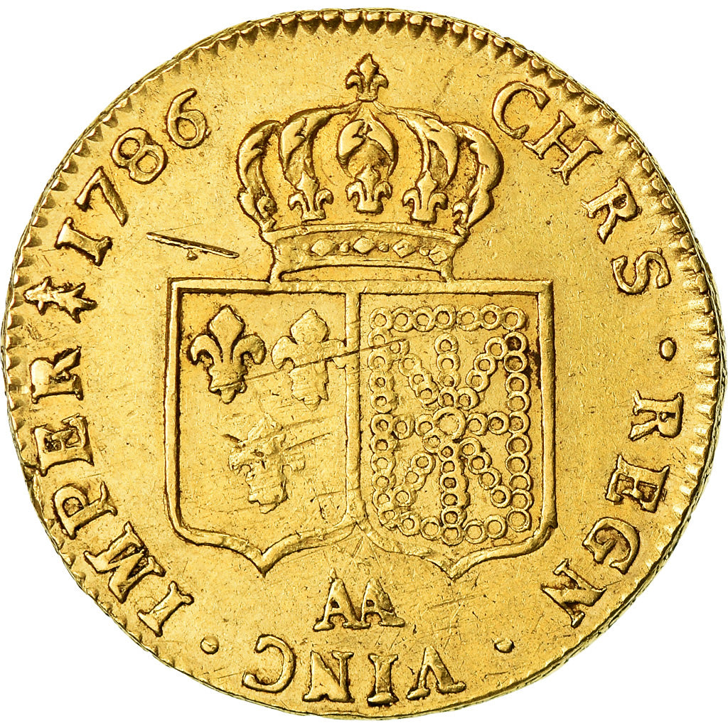 Moeda, França, Louis XVI, Double louis d'or à la tête nue, 2 Louis D'or