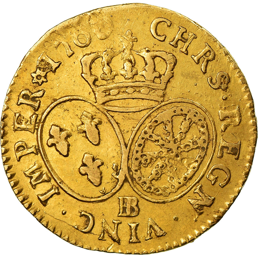 Monnaie, France, Louis XV, Louis d'or au bandeau, 1760, Strasbourg, TB+, Or