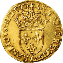 Coin, France, Henri III, Ecu, 1587, Paris, EF(40-45), Gold