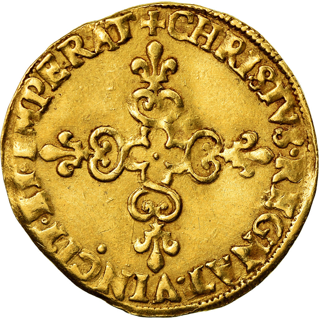 Coin, France, Henri III, Ecu, 1587, Paris, EF(40-45), Gold