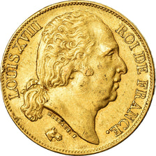 Coin, France, Louis XVIII, Louis XVIII, 20 Francs, 1824, Paris, EF(40-45), Gold