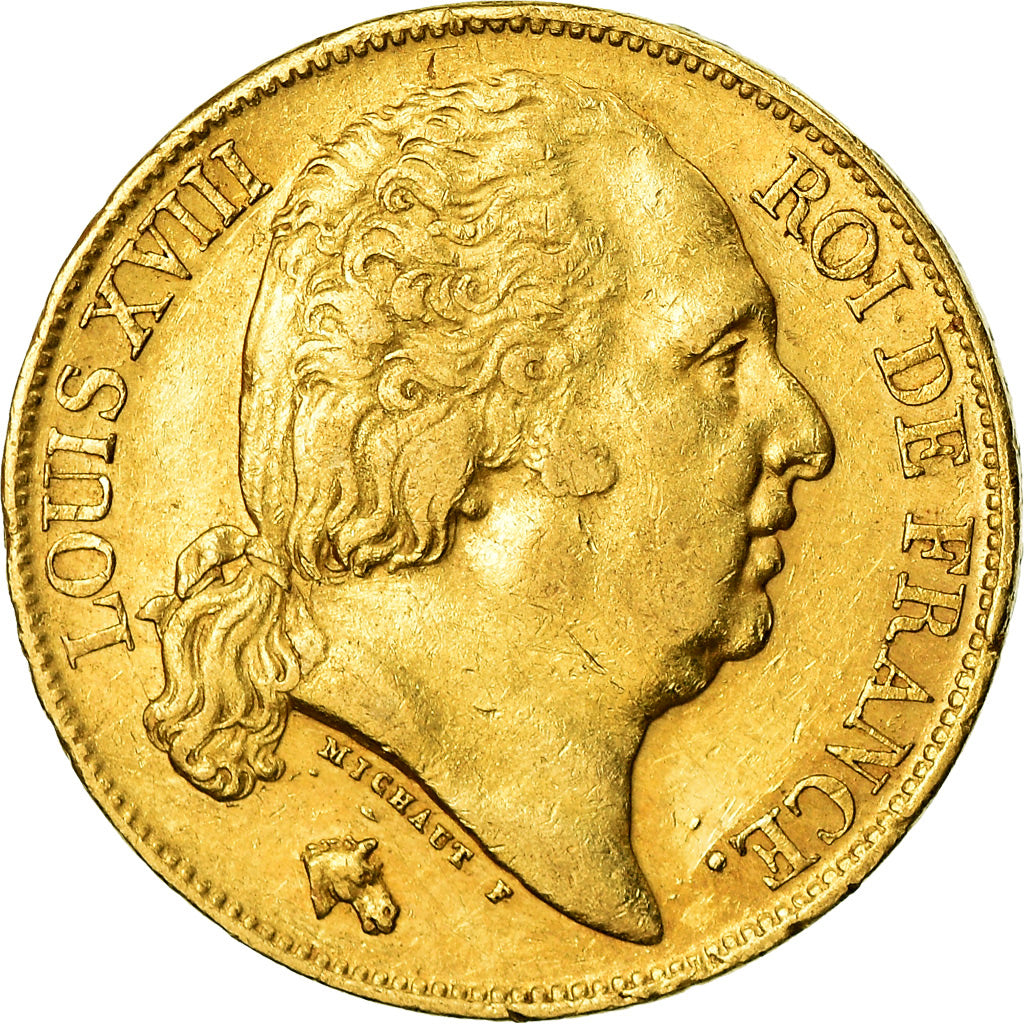 Coin, France, Louis XVIII, Louis XVIII, 20 Francs, 1821, Paris, EF(40-45), Gold