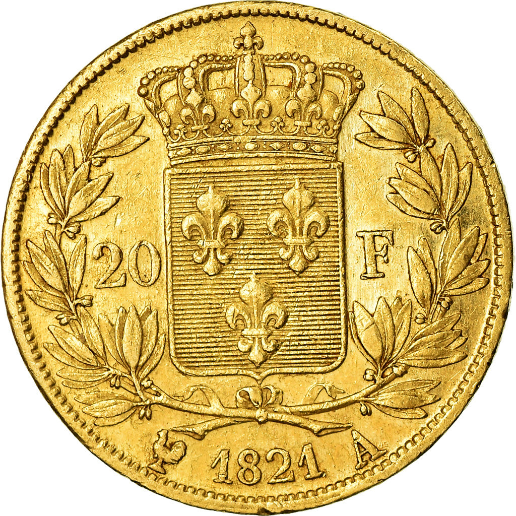 Coin, France, Louis XVIII, Louis XVIII, 20 Francs, 1821, Paris, EF(40-45), Gold