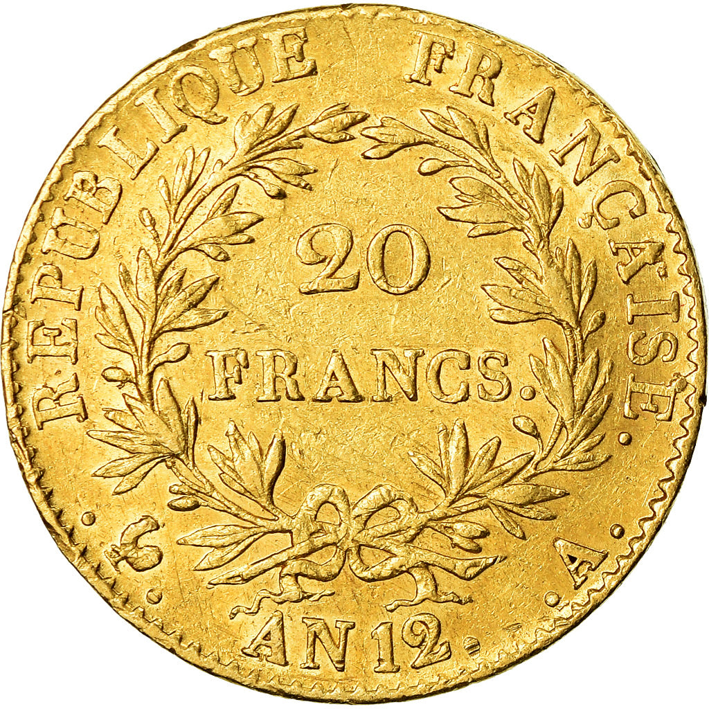 Moneta, Francja, Napoléon I, 20 Francs, An 12, Paris, AU(50-53), Złoto