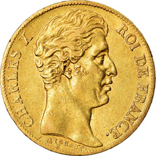 Coin, France, Charles X, 20 Francs, 1827, Paris, AU(50-53), Gold, KM:726.1
