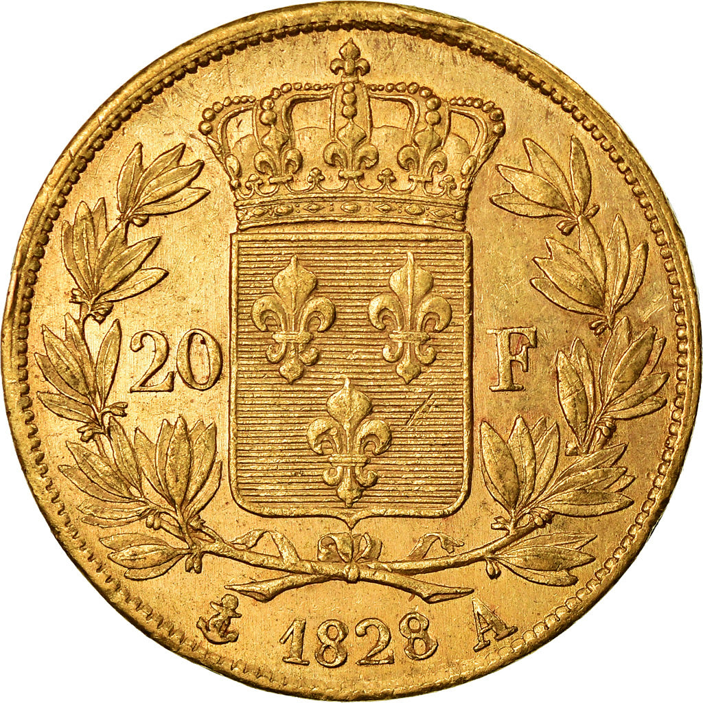 Münze, Frankreich, Charles X, 20 Francs, 1828, Paris, SS+, Gold, KM:726.1