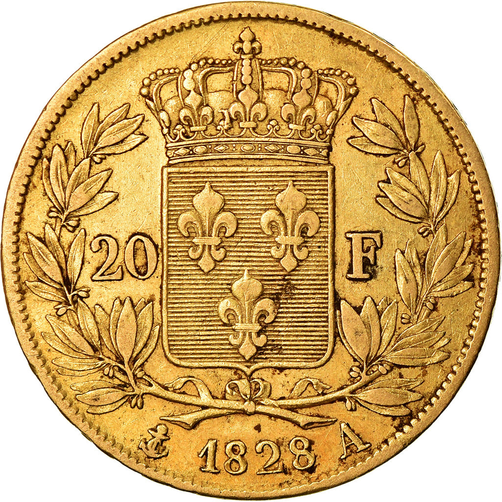 Münze, Frankreich, Charles X, 20 Francs, 1828, Paris, SS, Gold, KM:726.1