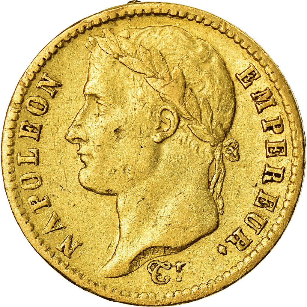 Moneta, Francja, Napoléon I, 20 Francs, 1813, Utrecht, EF(40-45), Złoto