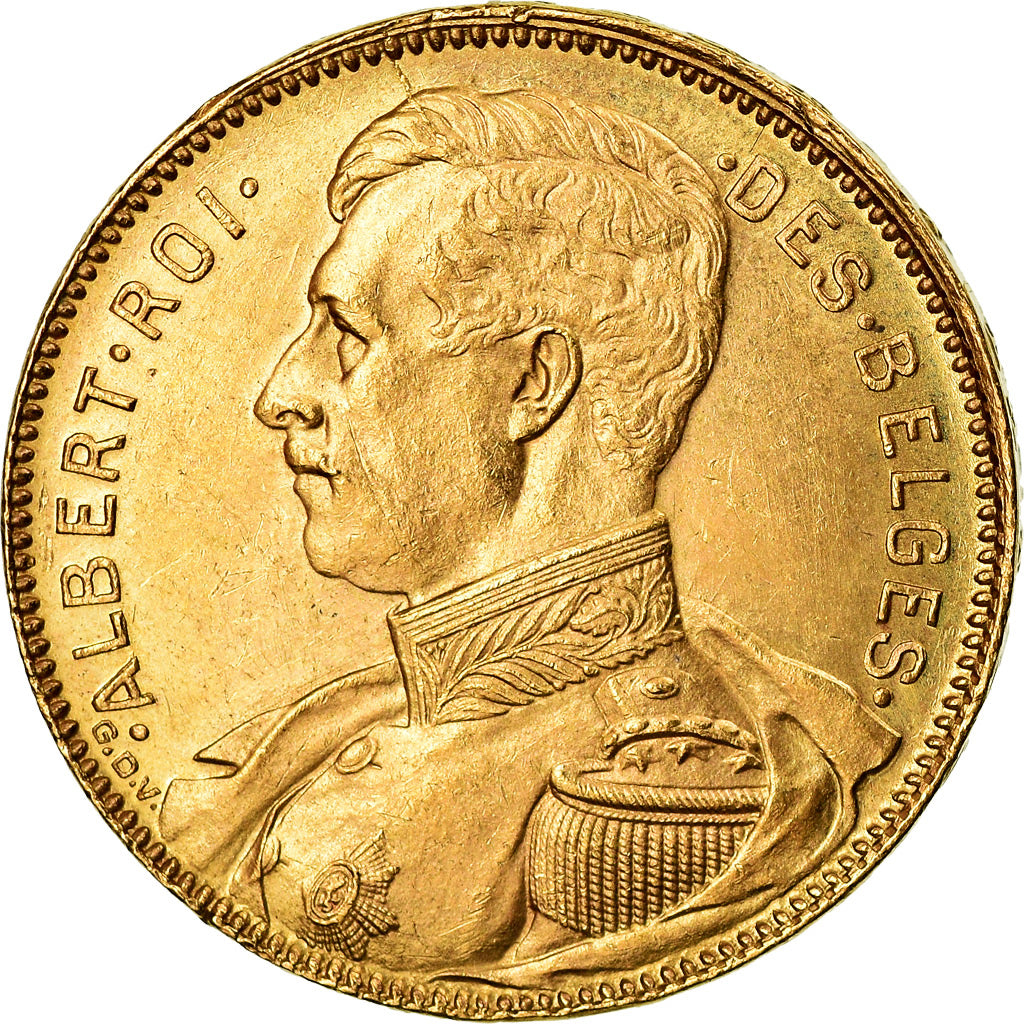 Coin, Belgium, Albert I, 20 Francs, 20 Frank, 1914, MS(63), Gold, KM:78