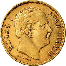 Münze, Serbien, Milan I, 10 Dinara, 1882, SS, Gold, KM:16