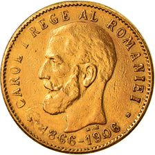 Coin, Romania, Carol I, 20 Lei, 1906, EF(40-45), Gold, KM:37