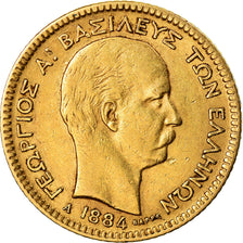 Münze, Griechenland, George I, 20 Drachmai, 1884, Paris, SS, Gold, KM:56