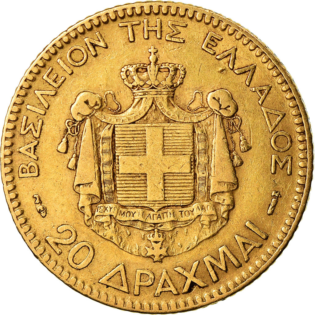 Münze, Griechenland, George I, 20 Drachmai, 1884, Paris, SS, Gold, KM:56