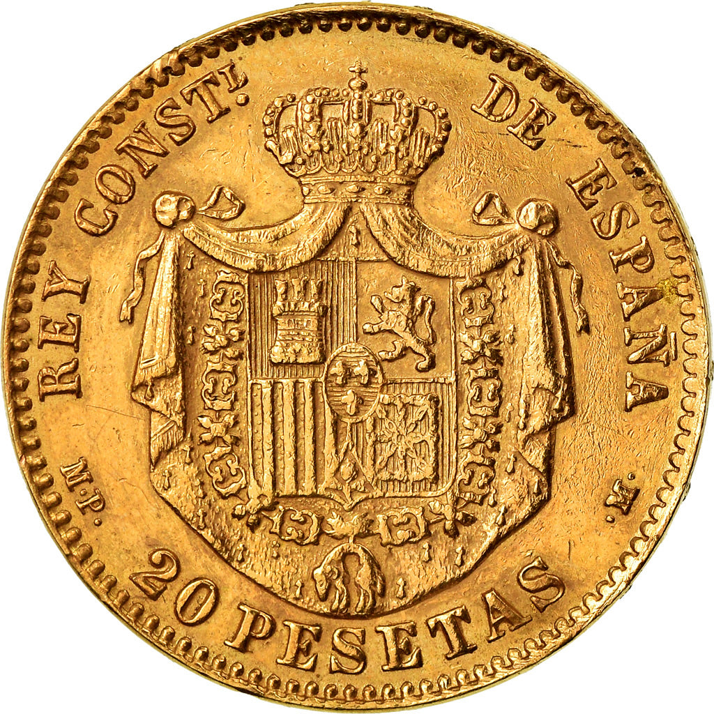 Moneda, España, Alfonso XIII, 20 Pesetas, 1896, Madrid, MBC, Oro, KM:709