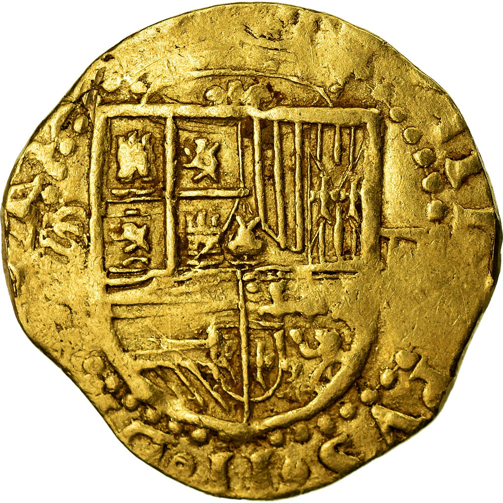 Coin, Spain, Philippe II, Escudo, Seville, EF(40-45), Gold